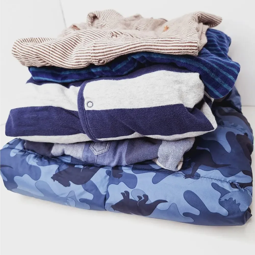 Baby Gap Boy Winter 5 pc Lot 3-6 mos Bunting Snowsuit Footie Pajamas Romper Blue